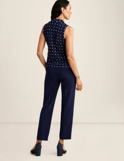 Fashion Anne Klein Printed Ity Triple Pleat Top Dstnt Mt/Anne White