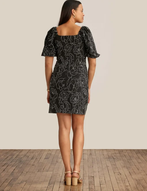 Cheap Anne Klein Puff Sleeve Shift Anne Black/Ivory Shell