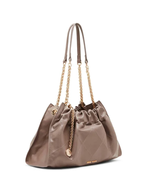 Cheap Anne Klein Quilted Stitched Cinched Closure Satchel