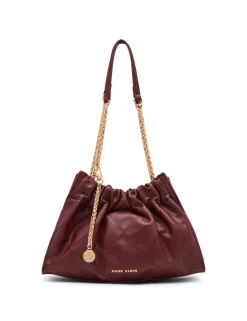 Cheap Anne Klein Quilted Stitched Cinched Closure Satchel