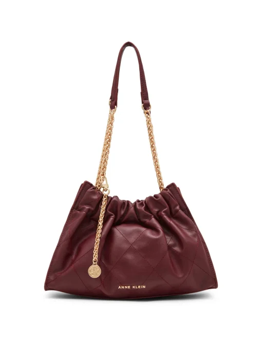 Cheap Anne Klein Quilted Stitched Cinched Closure Satchel