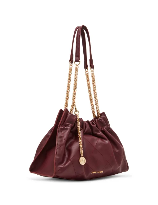 Cheap Anne Klein Quilted Stitched Cinched Closure Satchel