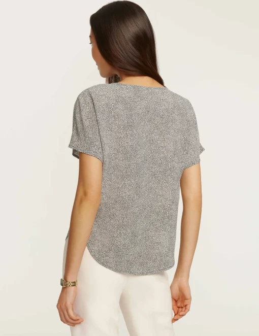 Sale Anne Klein Rambling Mini Dot Bateau Blouse Anne White/Anne Black
