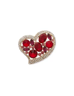 Outlet Anne Klein Red Heart Brooch In Gift Box