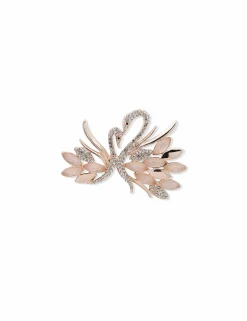 Fashion Anne Klein Rose Gold-Tone And Crystal Swan Brooch