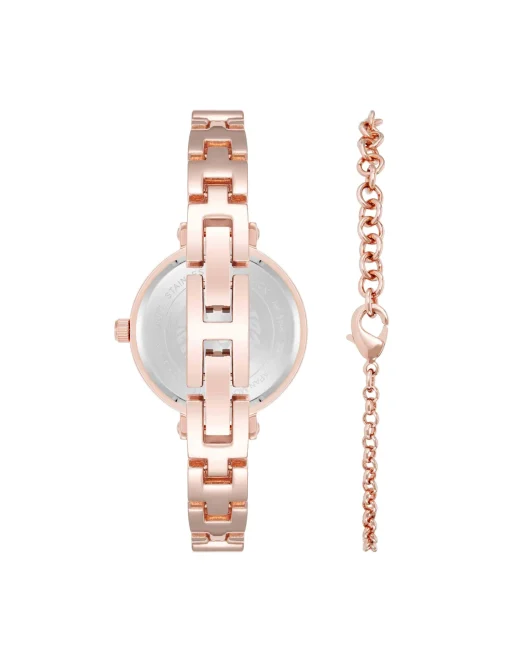 Online Anne Klein Round Gemstone Bangle Watch Set
