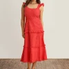Hot Anne Klein Ruffled Tier Midi Dress