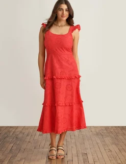 Hot Anne Klein Ruffled Tier Midi Dress