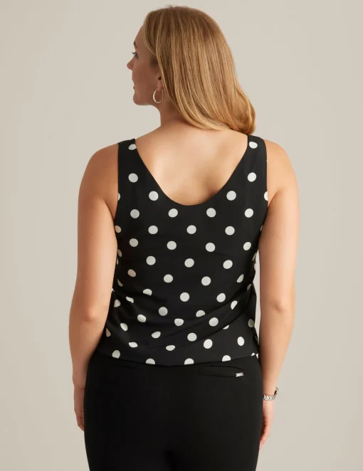 Shop Anne Klein Scoop Neck Tank Anne Blk/Anne Wht