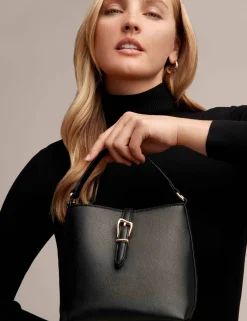 Hot Anne Klein Sculpted Buckle Bucket Bag
