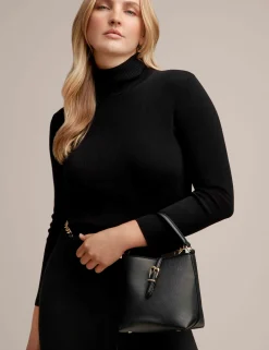 Hot Anne Klein Sculpted Buckle Bucket Bag