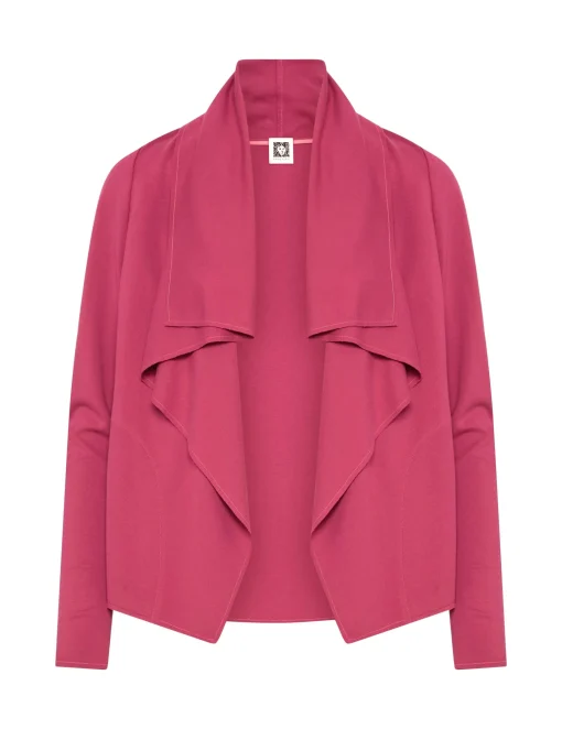 Hot Anne Klein Serenity Knit Drape Front Cardigan- Sale Elderberry