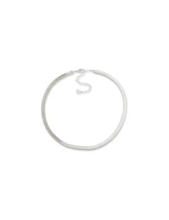 Fashion Anne Klein Silver Disc Chain Collar Necklace