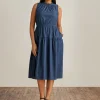 Best Sale Anne Klein Sleeveless Tiered Dress Indigo - Dark Wash