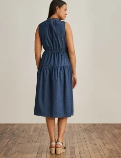 Best Sale Anne Klein Sleeveless Tiered Dress Indigo - Dark Wash