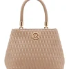 Store Anne Klein Small Ruched Satchel With Tubular Handle Truffle
