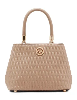 Store Anne Klein Small Ruched Satchel With Tubular Handle Truffle