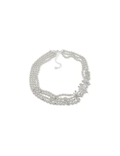 Flash Sale Anne Klein Snowflake Faux Pearl Multirow Necklace