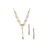 Store Anne Klein Stationed Stones Earring/ Necklace Set-Blanc Pearl