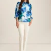 Discount Anne Klein Three Quarter Sleeve Tulla Blouse Anne White Multi