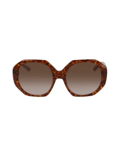 Best Sale Anne Klein Tortoise Geometric Oversized Sunglasses