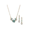 Flash Sale Anne Klein Turquoise Flower Necklace And Earring Set