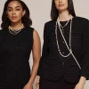 Discount Anne Klein Tweed Collarless Jacket Anne Black