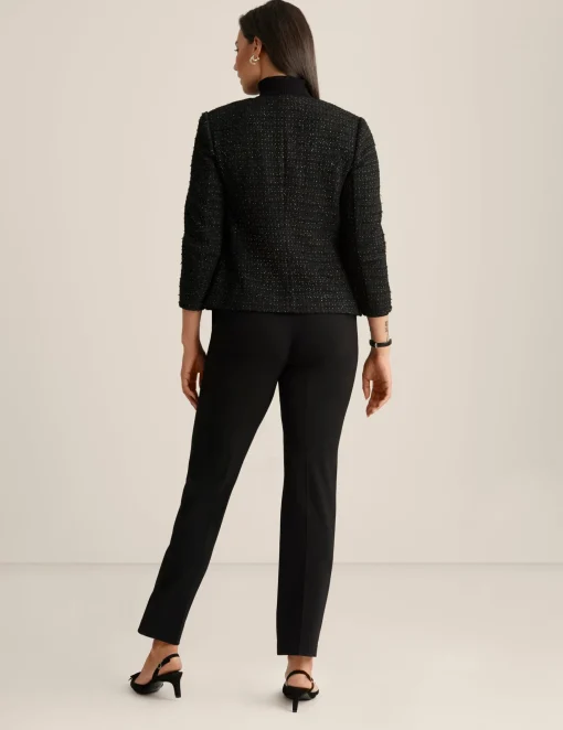Discount Anne Klein Tweed Collarless Jacket Anne Black