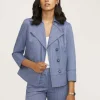 Best Sale Anne Klein Twill Cropped Jacket- Sale Magritte Blue/ NYC White