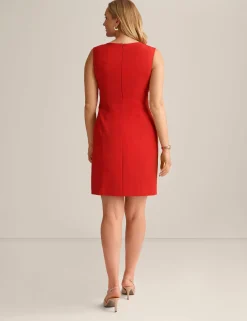 Best Anne Klein V-Neck Sheath Dress Bright Crimson