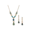 Cheap Anne Klein Y-Neck Stone Cluster Necklace And Earring Set