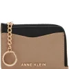 Best Sale Anne Klein Zip Card Case With Keychain Truffle/Black
