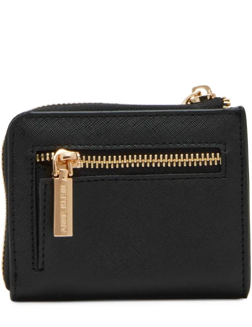 Best Sale Anne Klein Zip Card Case With Keychain Truffle/Black