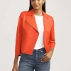 Online Anne Klein Zip Front Faux Leather Moto Jacket- Sale Poppy